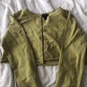 Cropped Green Cardigan
